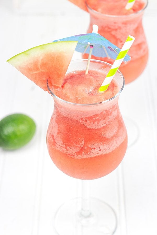Blend up a batch of these Watermelon Daiquiris for some fun in the sun this summer!