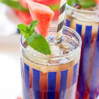 Beat the summer heat with a cold glass of this Watermelon Mint Sweet Tea!