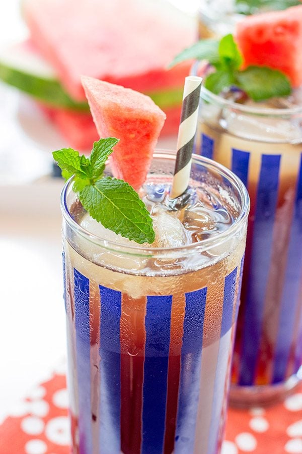 Beat the summer heat with a cold glass of this Watermelon Mint Iced Tea!