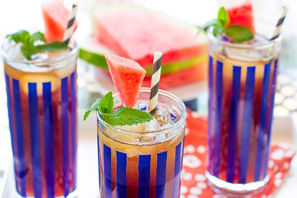 Beat the summer heat with a cold glass of this Watermelon Mint Iced Tea!