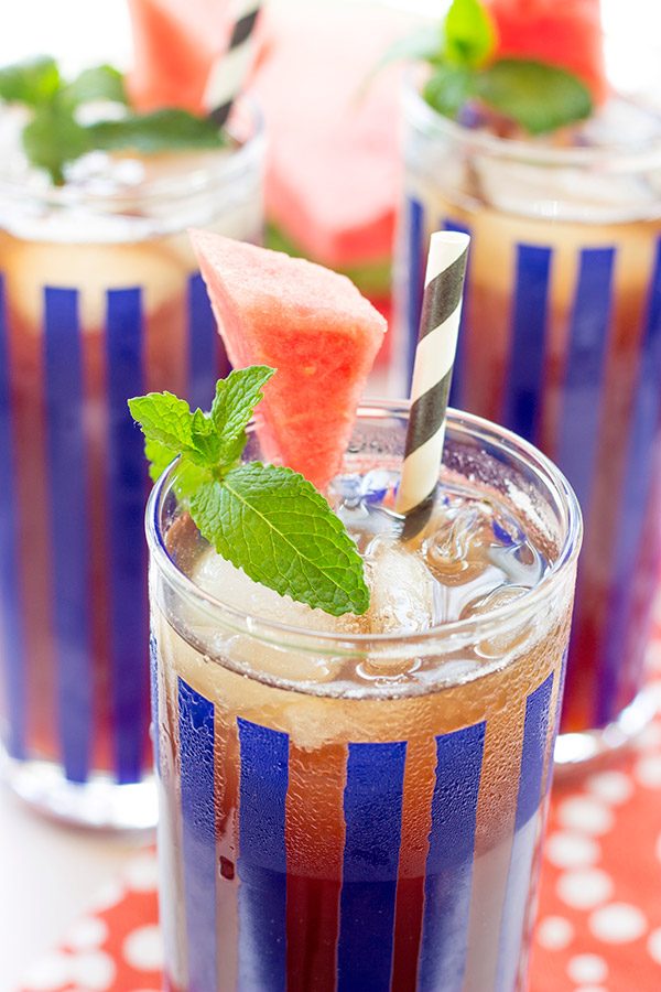 Beat the summer heat with a cold glass of this Watermelon Mint Iced Tea!