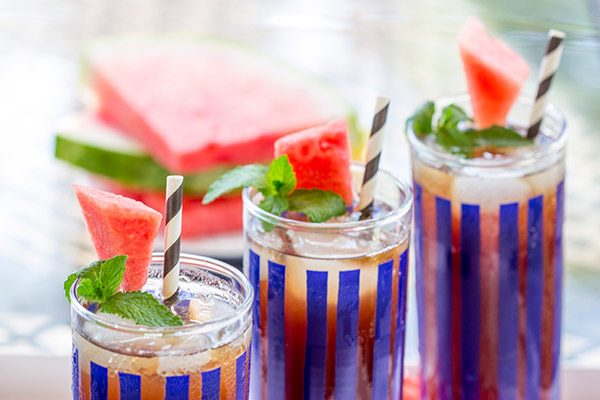 Beat the summer heat with a cold glass of this Watermelon Mint Iced Tea!