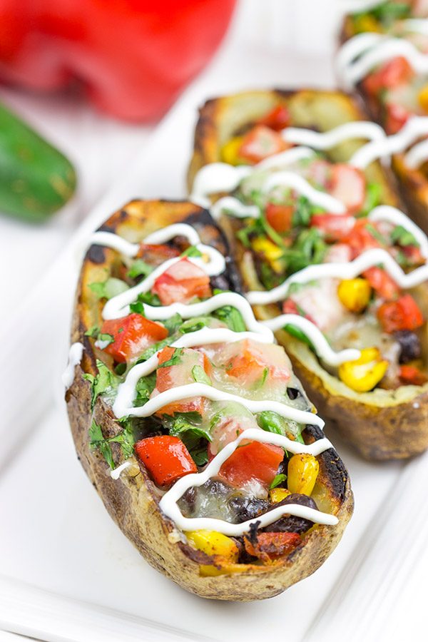 Loaded with layers of flavor, these Grilled Southwestern Potato Skins are one heck of a delicious summer appetizer!