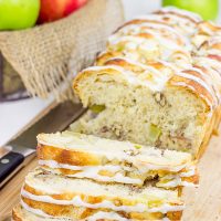 Stuffed with cinnamon, apples and pecans, this Maple Glazed Apple Pecan Bread is the perfect way to celebrate the arrival of apple season!
