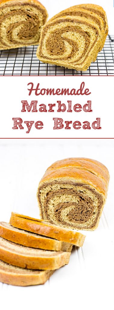 Fresh bread is the best kind of bread! This homemade Marbled Rye Bread is not only fun to make, but it's the perfect bread for delicious reuben sandwiches!