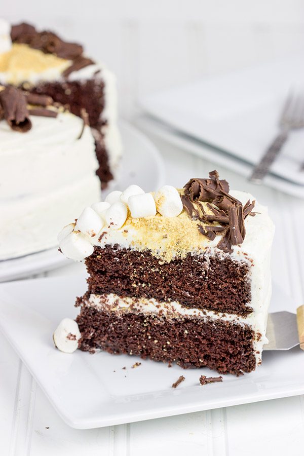 Who needs a campfire when you have this S'more Chocolate Marshmallow Cake?