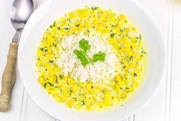 This Sweet Corn Curry is flavorful and easy, and it's a great meal for the end of a hectic day! #MakeItEpic #ad