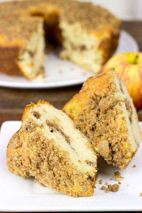 Studded with diced apples and topped with a streusel crumble, this Apple Streusel Coffee Cake is perfect with a morning cup of coffee!