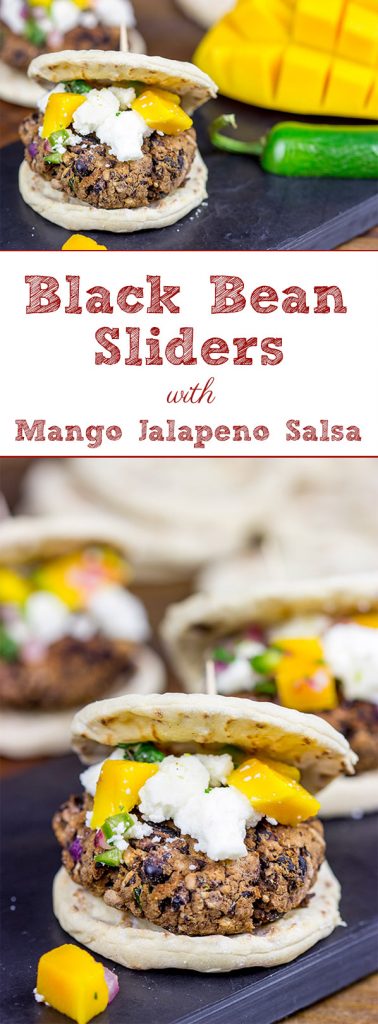 Looking for a fun and healthy way to mix up the summer grilling routine? Try these Black Bean Sliders with Mango Jalapeno Salsa!