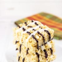 The addition of chocolate and caramel flavors take this childhood favorite to a whole new level! These Chocolate Caramel Rice Crispy Treats are one tasty dessert!