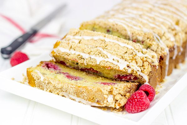 Loaded with fresh summer raspberries, this Raspberry Crumble Bread can be served for breakfast or dessert...or both!
