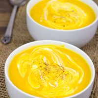 This Butternut Squash and Cider Soup is easy, healthy and perfect for a chilly Fall day!