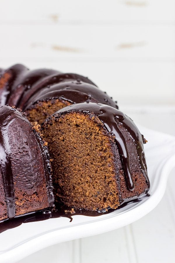 This decadent Chocolate Pound Cake features a Nutella Glaze.