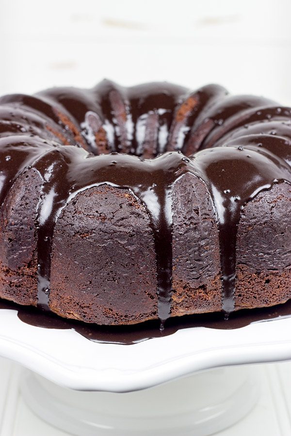 This decadent Chocolate Pound Cake features a Nutella Glaze.
