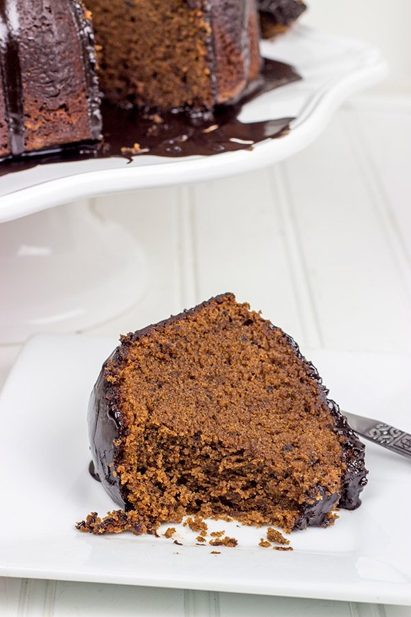 This decadent Chocolate Pound Cake features a Nutella Glaze.
