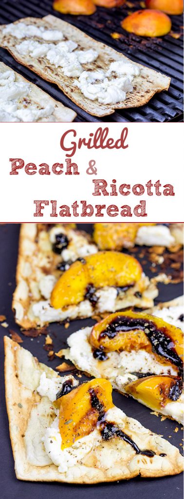 Grab some fresh peaches and toss 'em on the grill! This Grilled Peach and Ricotta Flatbread makes for one awesome summer meal!