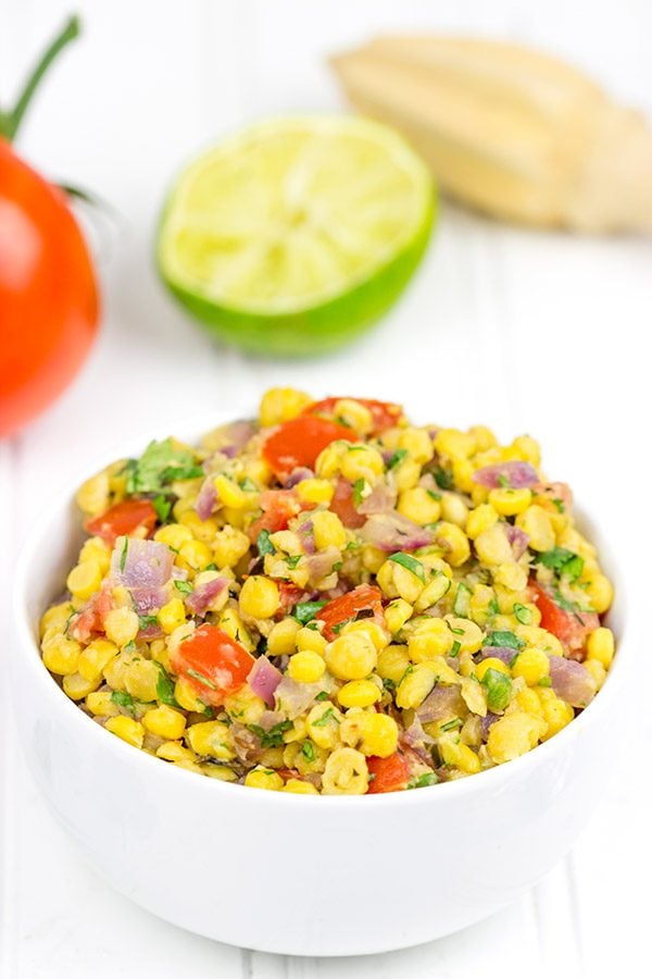 This Indian Spiced Chickpea Salad is a hearty and delicious side dish for chilly Fall days!