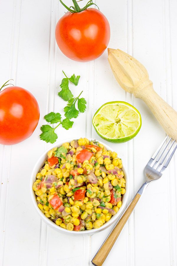 This Indian Spiced Chickpea Salad is a hearty and delicious side dish for chilly Fall days!