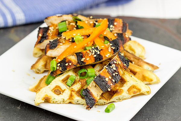 These Korean BBQ Chicken and Waffles feature a delicious fusion between classic Southern and traditional Korean flavors!