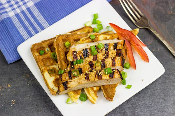These Korean BBQ Chicken and Waffles feature a delicious fusion between classic Southern and traditional Korean flavors!
