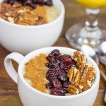 This Maple Pecan Pie Oatmeal is loaded with warming Fall flavors!