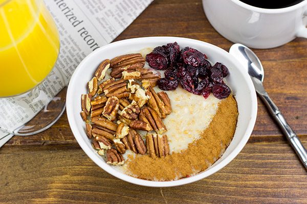 This Maple Pecan Pie Oatmeal is loaded with warming Fall flavors!