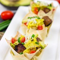 Get your morning started off right with these fun and tasty Sausage and Egg Taco Cups!