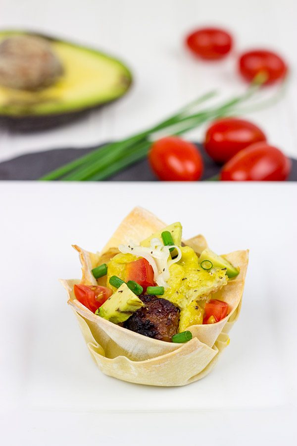 Get your morning started off right with these fun and tasty Sausage and Egg Taco Cups!
