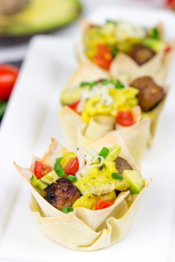 Get your morning started off right with these fun and tasty Sausage and Egg Taco Cups!