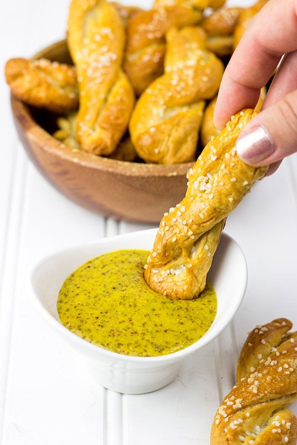 These Sourdough Pretzels Twists are a great gameday snack! Try dipping 'em in homemade Beer Mustard, too!