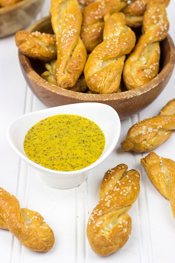These Sourdough Pretzel Twists are a great gameday snack! Try dipping 'em in homemade Beer Mustard, too!