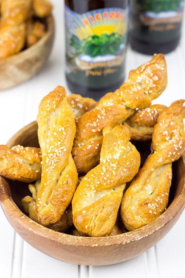These Sourdough Pretzel Twists are a great gameday snack! Try dipping 'em in homemade Beer Mustard, too!