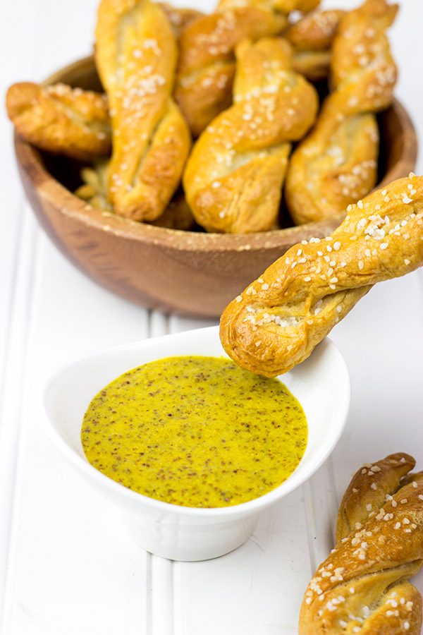 These Sourdough Pretzel Twists are a great gameday snack! Try dipping 'em in homemade Beer Mustard, too!