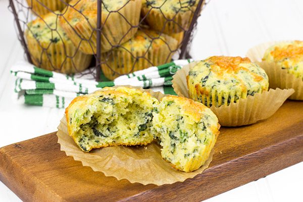 Stuffed with spinach and cheese, these Spinach Cheddar Cornbread Muffins are great alongside a hot bowl of chili or stew!