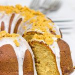 Grab a mug of coffee and a slice of this Cookie Butter Pound Cake for a delicious holiday treat!