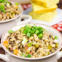 Bring good luck in the new year by eating a big bowl of Hoppin' John on New Year's Day!