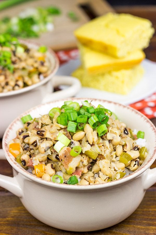 Bring good luck in the new year by eating a big bowl of Hoppin' John on New Year's Day!