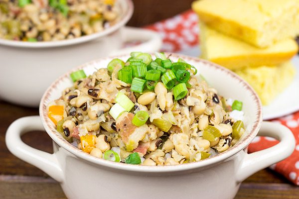 Bring good luck in the new year by eating a big bowl of Hoppin' John on New Year's Day!