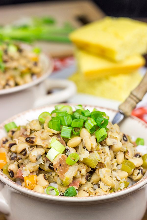 Bring good luck in the new year by eating a big bowl of Hoppin' John on New Year's Day!