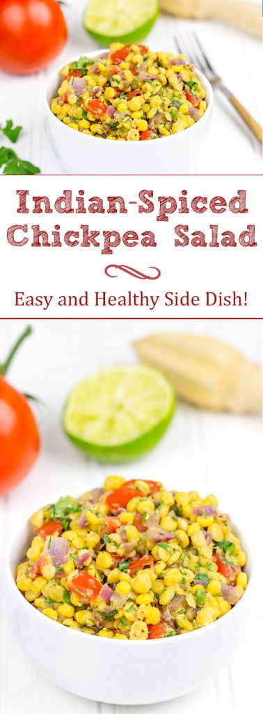  This Indian Spiced Chickpea Salad is a hearty and delicious side dish for chilly Fall days!
