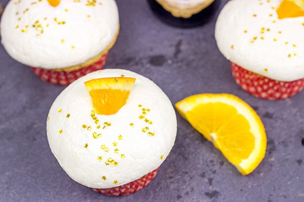 Topped with a festive champagne buttercream, these Mimosa Cupcakes are an excellent way to ring in the new year!
