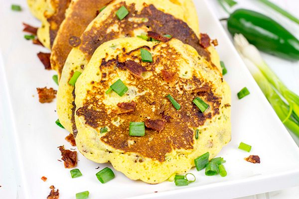 These Bacon Jalapeno Hoecakes are what happens when cornbread meets pancakes...and they're delicious!