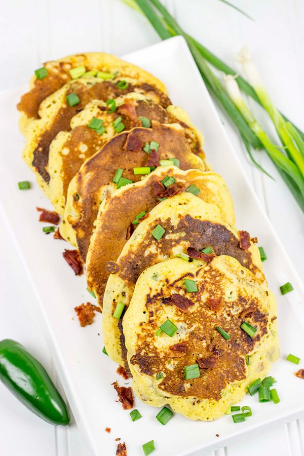 These Bacon Jalapeno Hoecakes are what happens when cornbread meets pancakes...and they're delicious!