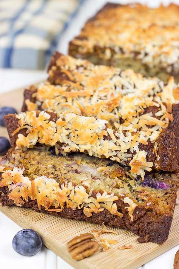 This Blueberry Coconut Banana Bread is packed with flavor, and it makes for one heck of a Saturday morning breakfast!