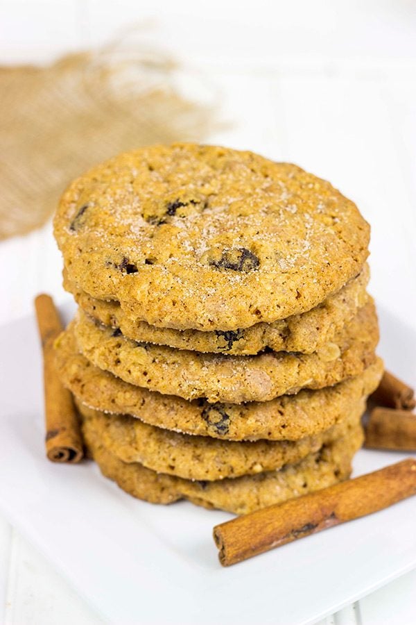 The addition of cinnamon makes these Cinnamon Oatmeal Raisin Cookies a delicious twist on a classic cookie!