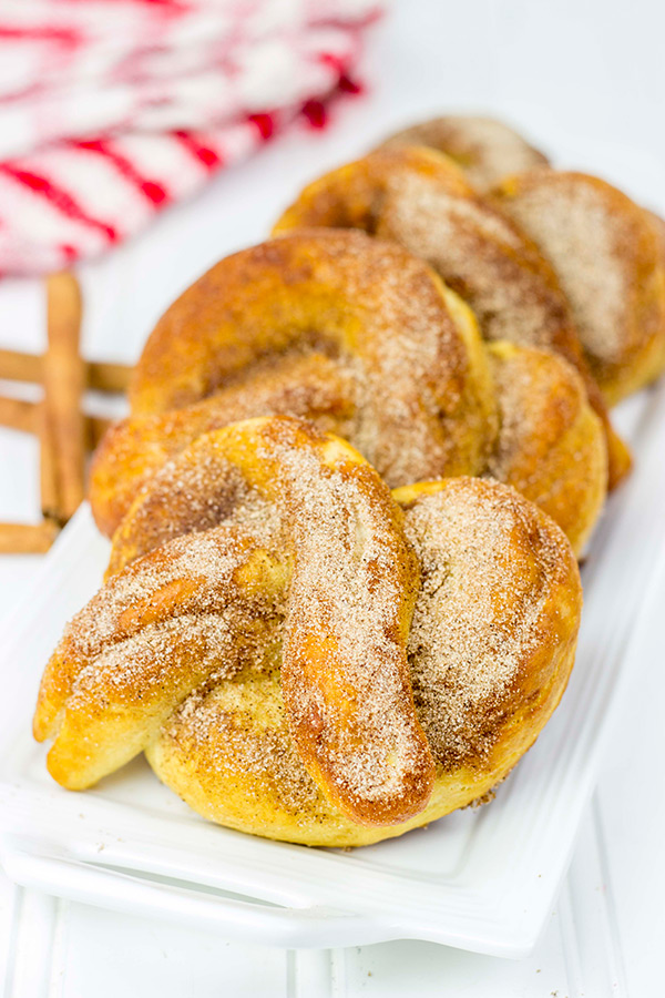 Skip the mall food court and make these Cinnamon Sugar Soft Pretzels at home!