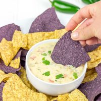 This Classic Nacho Cheese Dip is a favorite come kickoff (or tipoff) in our house!