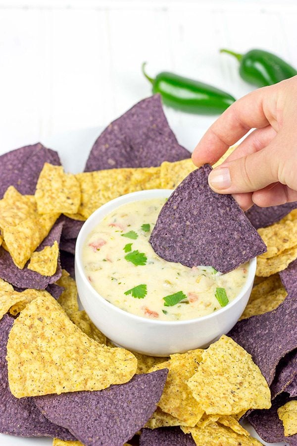 This Classic Nacho Cheese Dip is a favorite come kickoff (or tipoff) in our house!