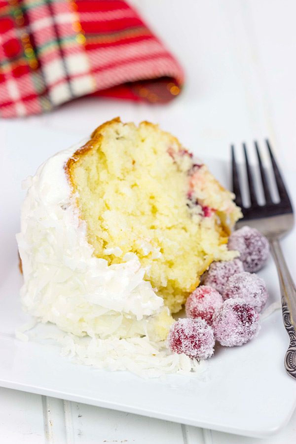 This Coconut Cranberry Pound Cake is a fun and festive way to celebrate the season!
