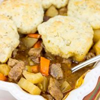 With Old Man Winter right around the corner, it's time to settle in to some tasty comfort food. How about this Easy Beef Stew with Rosemary Biscuit Topping for dinner tonight?
